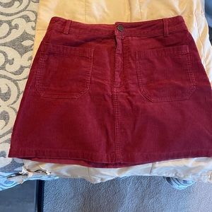 Burgundy Corduroy Skirt